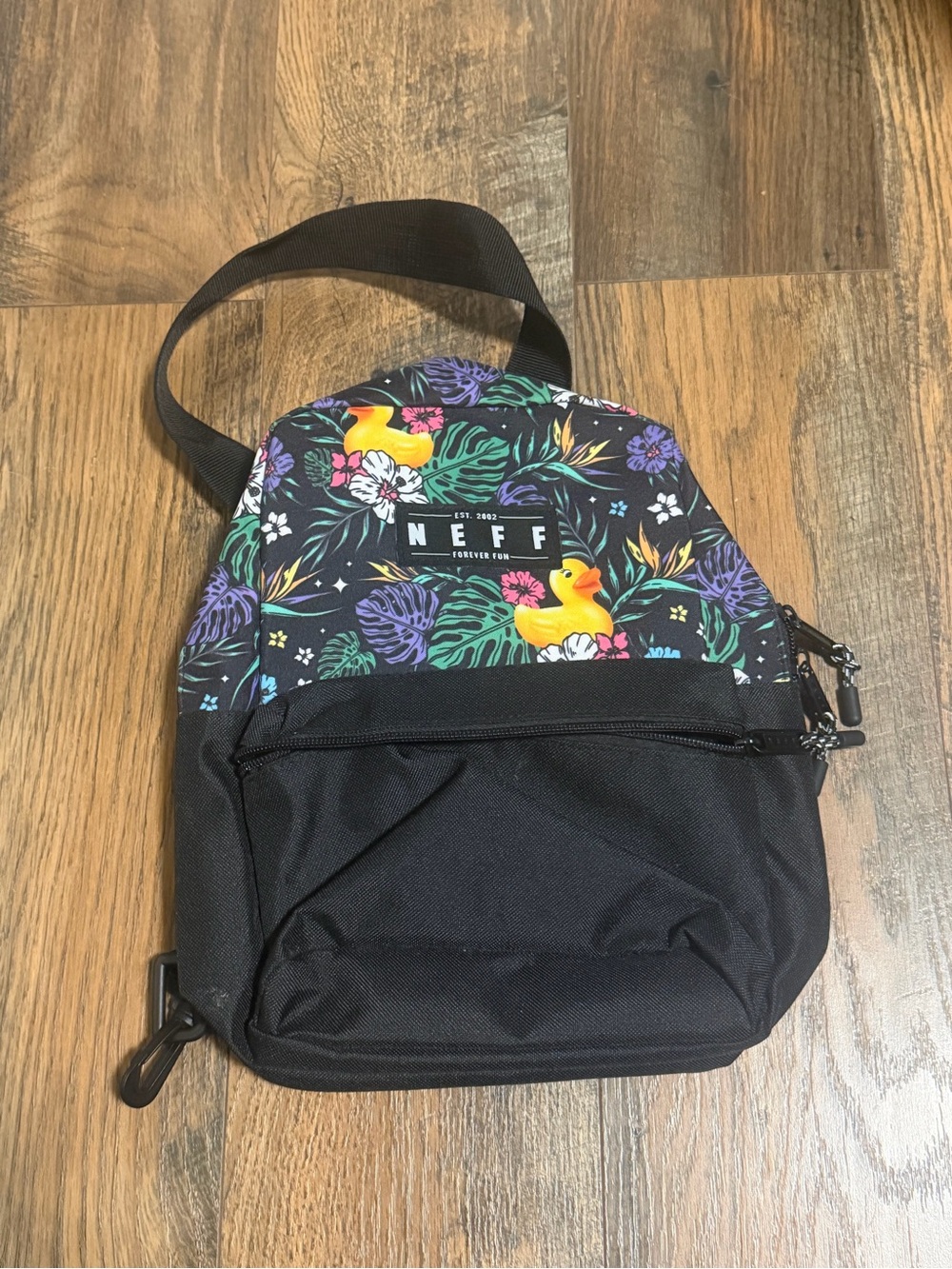 Neff ducky flower print small sling bag